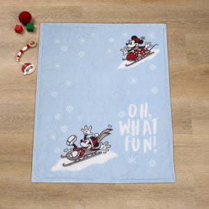 Disney Mickey and Minnie Mouse Blue, White and Red Winter Holiday 