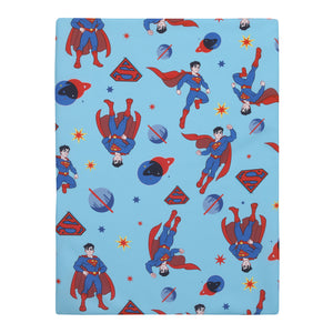 Warner Bros  Superman Blue and Red Icon, Planets, and Stars Preschool Nap Pad Sheet