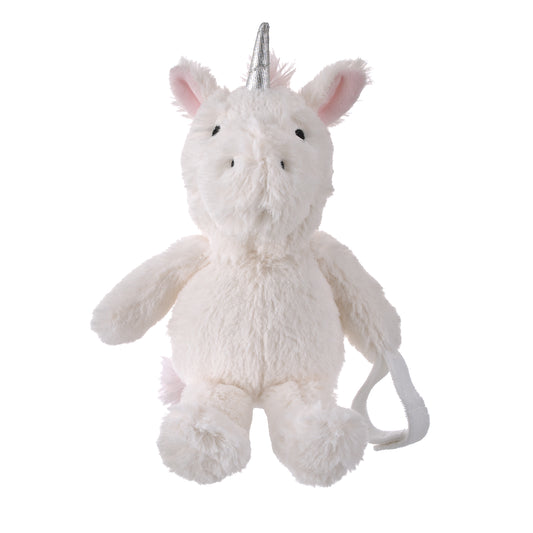 Little Love by NoJo Unicorn Shaped White and Pink Plush Pacifier Buddy