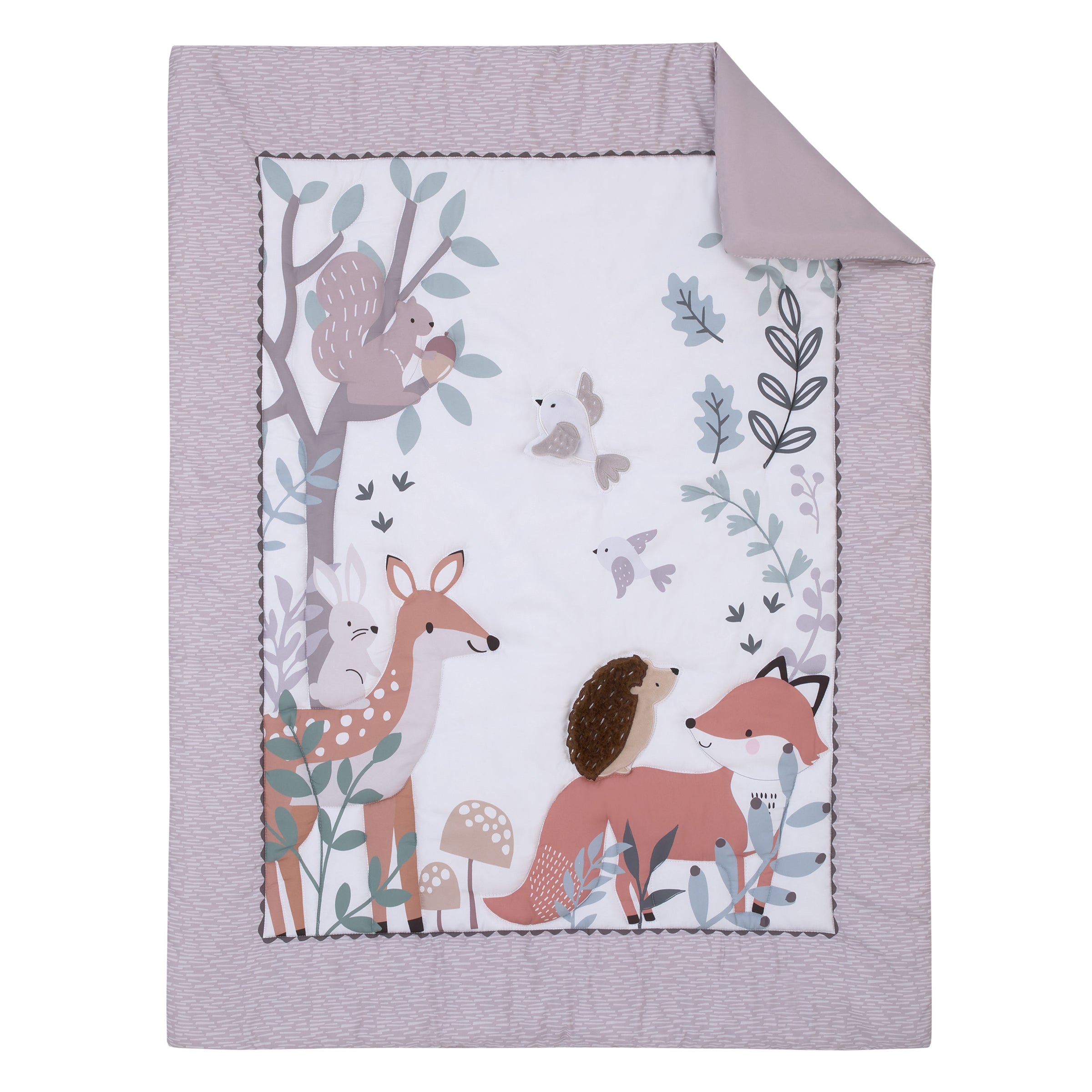 Little Love by NoJo Woodland Meadow Taupe Sage and White Deer Fox NoJo Baby