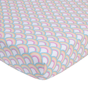 Everything Kids Rainbow Unicorn Pink, White and Rainbows 4 Piece Toddler Bed Set - Comforter, Fitted Bottom Sheet, Flat Top Sheet and Reversible Pillowcase