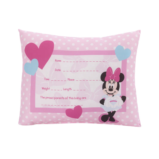 Disney Minnie Mouse Decorative Keepsake Pillow – Personalized Birth Pillow