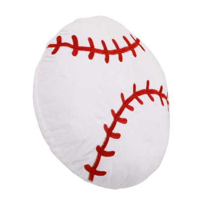 Little Love by NoJo Sports Decorative Pillow - White and Red Baseball with Embroidery