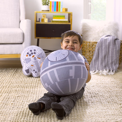 Star Wars Death Star Shaped Gray and White Plush Toddler Pillow
