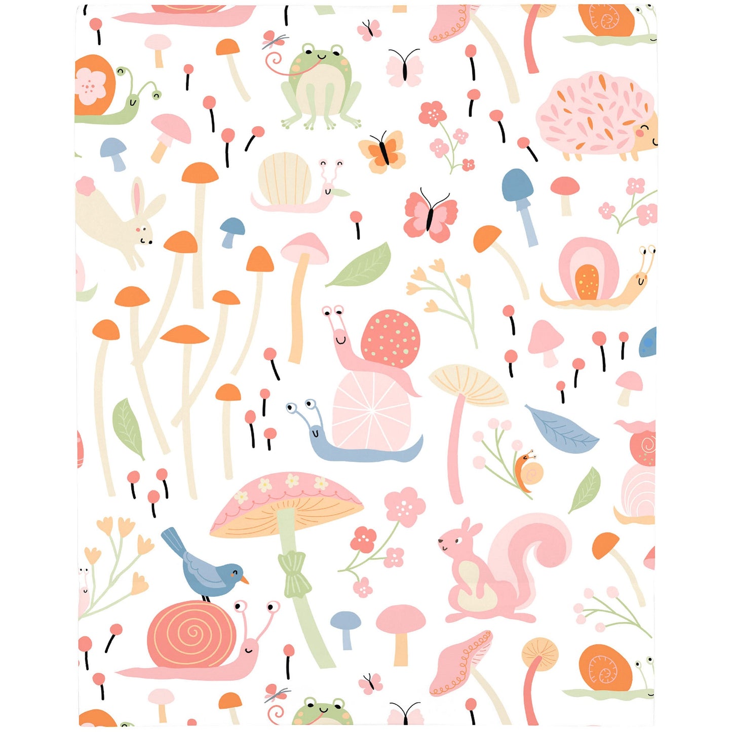 NoJo Spring Garden Pink, Green, Orange and Ivory Super Soft Mini Crib Sheet