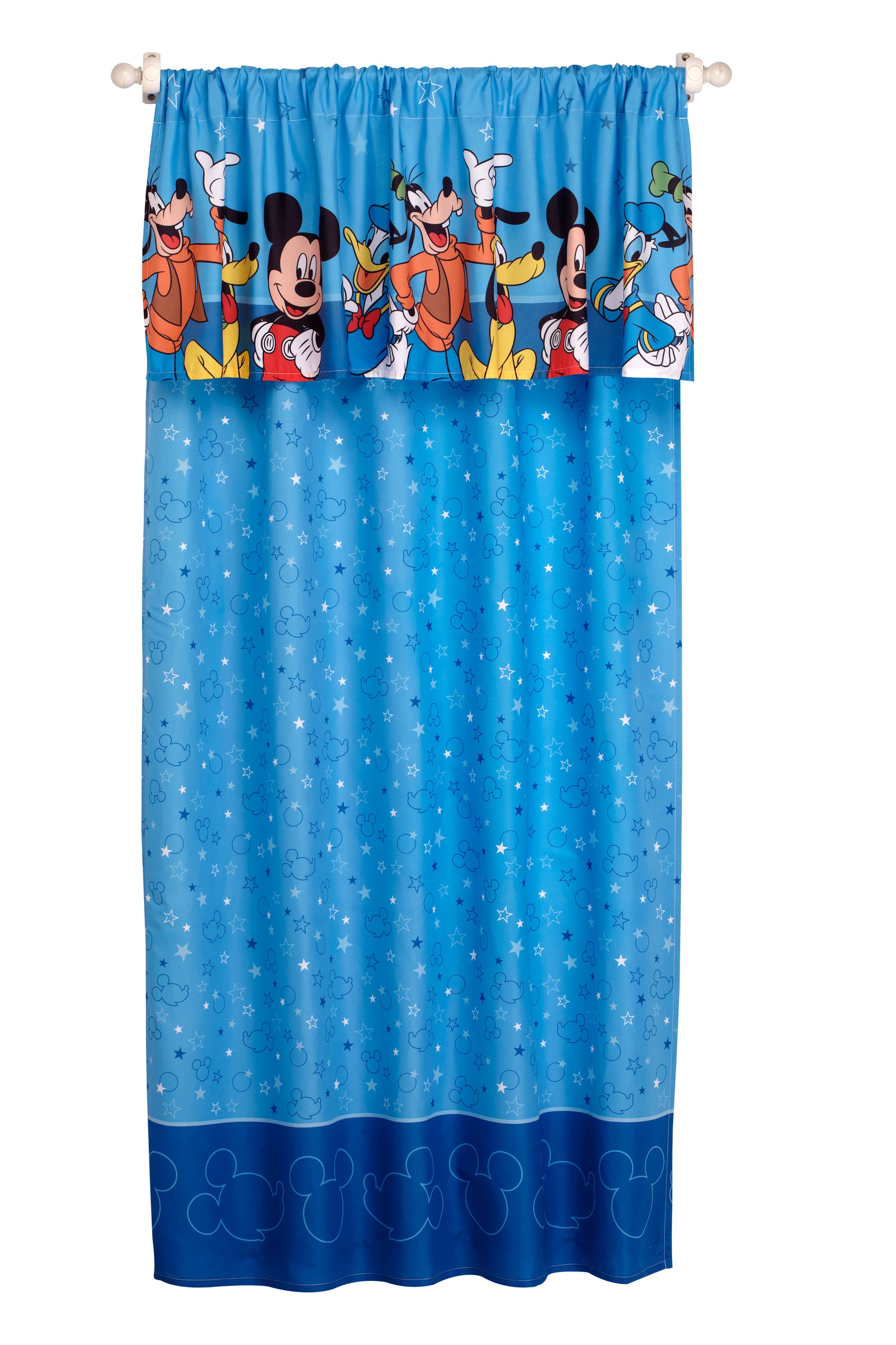 NoJo Disney Mickey Mouse Playground Pals Blue, Navy and White Curtain Panel