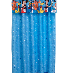 NoJo Disney Mickey Mouse Playground Pals Blue, Navy and White Curtain Panel