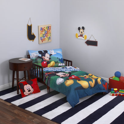 Disney Mickey Mouse Playhouse 4 Piece Toddler Bed Set