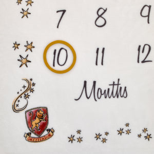 Warner Bros  Harry Potter Magical Moments White and Gold Milestone Baby Blanket