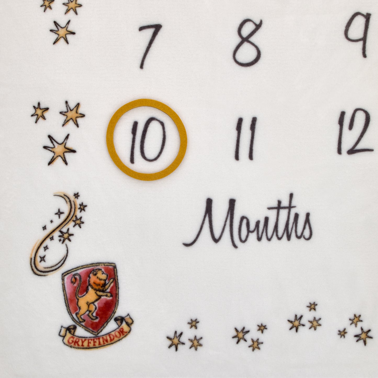 Warner Brothers Harry Potter Magical Moments White and Gold Milestone Baby Blanket