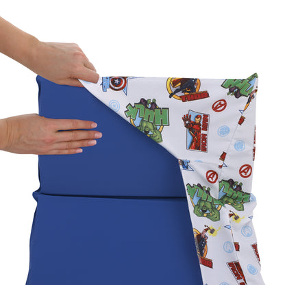 Marvel The Avengers I Am A Hero Blue, Green, Red, and Yellow Preschool Nap Pad Sheet
