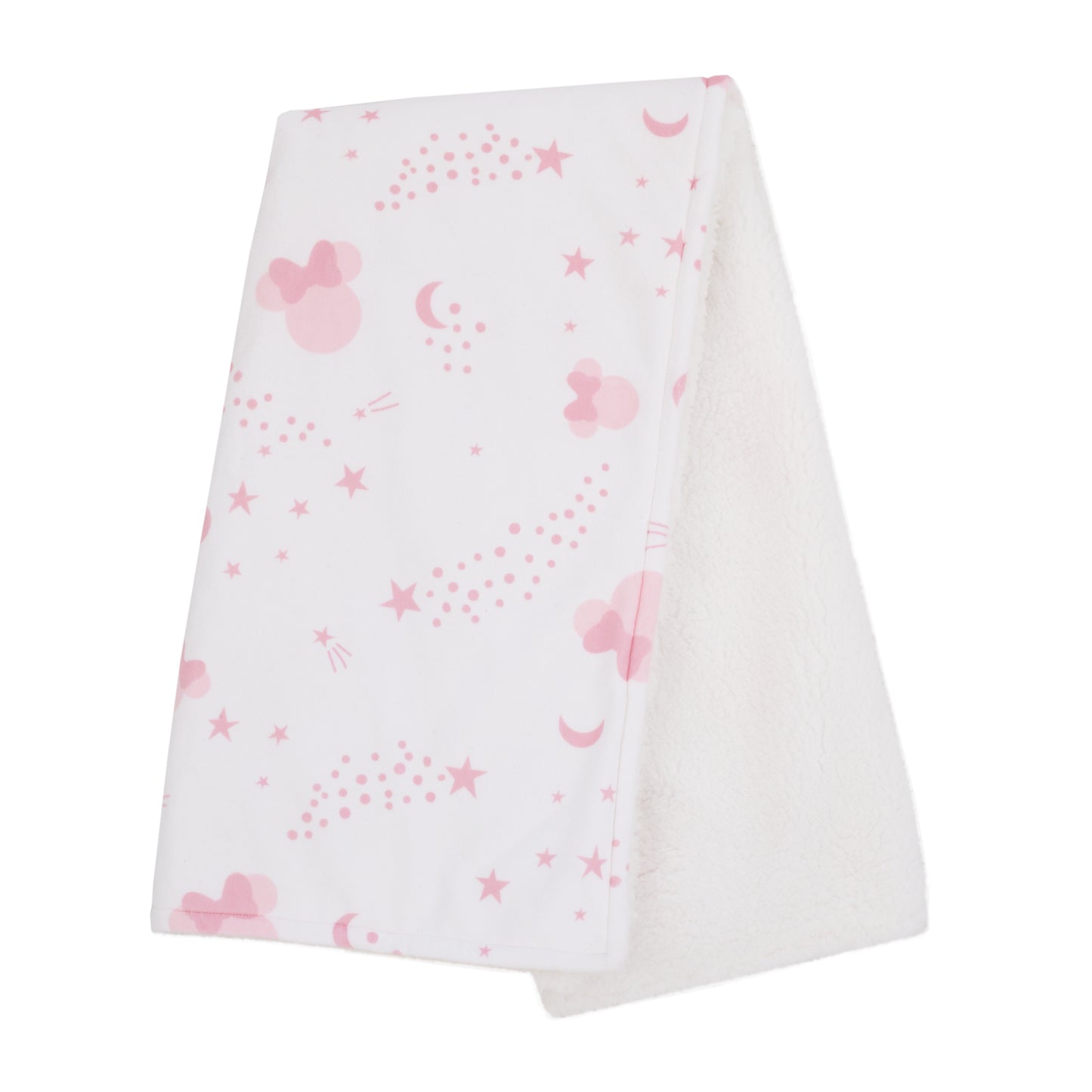 Disney Minnie Mouse Twinkle Twinkle Minnie Pink and White Super Soft Baby Blanket