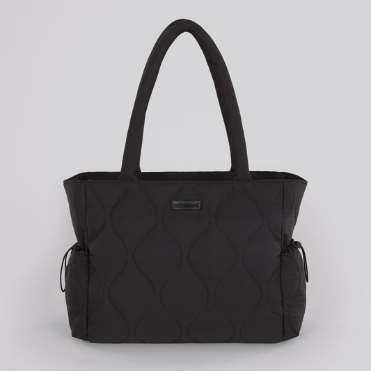 Motherhood Quilted Tote Diaper Bag, Black