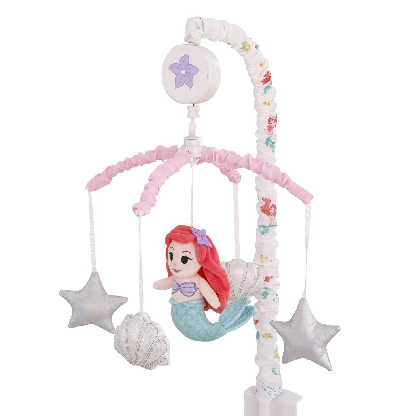 Disney Ariel Watercolor Wishes Aqua, Pink and Orange, Seashells and Starfish Musical Mobile