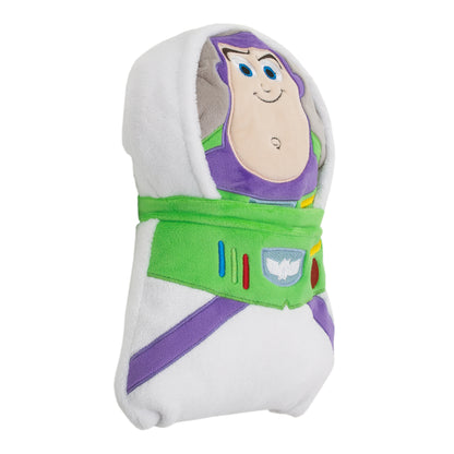 Disney Toy Story It's Play Time White, Green, and Purple, Buzz Lightyear Shaped Toddler Blanket