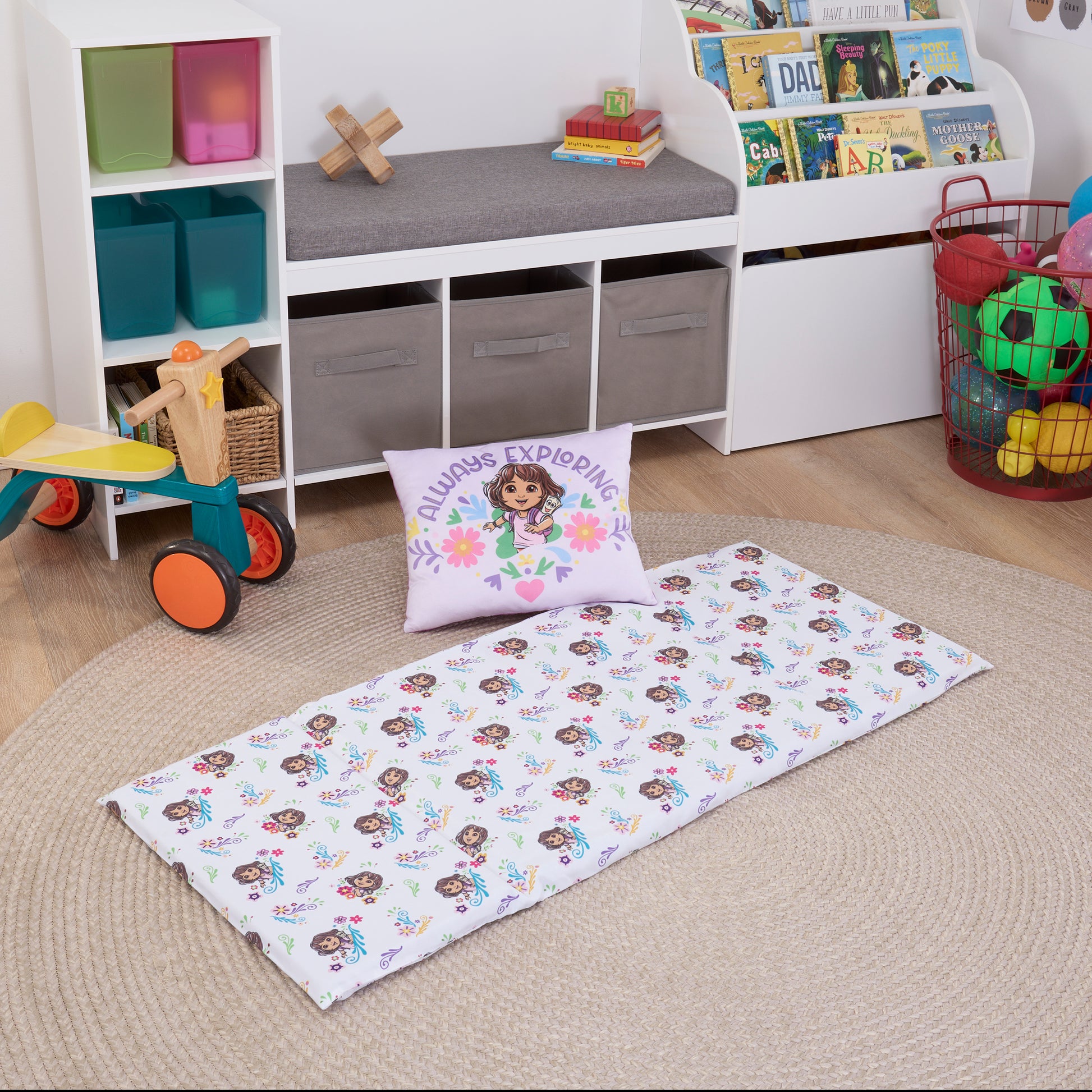 NoJo Dora Adventure Awaits Preschool Nap Mat Sheet, Lavender