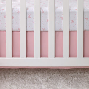 Disney Minnie Mouse Lovely Little Lady Pink and White Minnie Icon and Polka Dot Fitted Crib Sheet