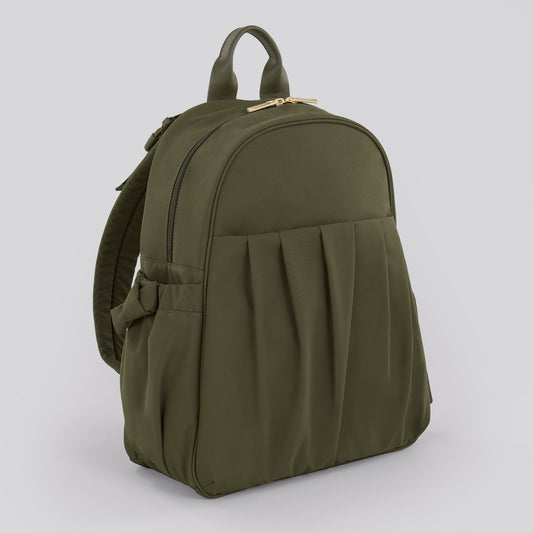 Motherhood Gathered Pocket Backpack Diaper Bag, Olive
