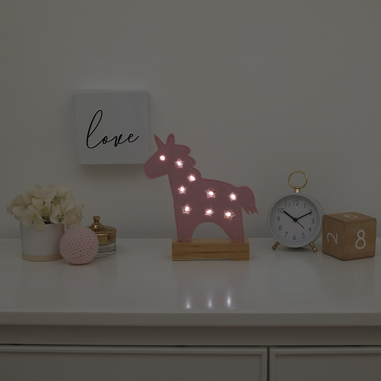 Little Love by NoJo Pink Unicorn Lighted Nursery Décor