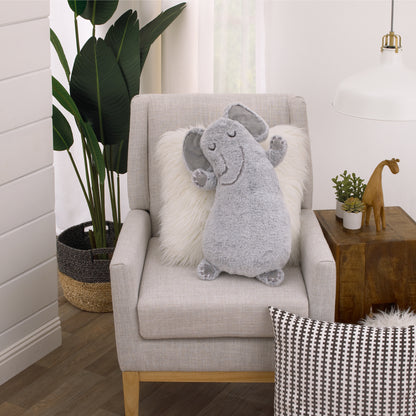 Little Love by NoJo Grey and Charcoal Oversized Sleepy Elephant Plush Stuffed Animal