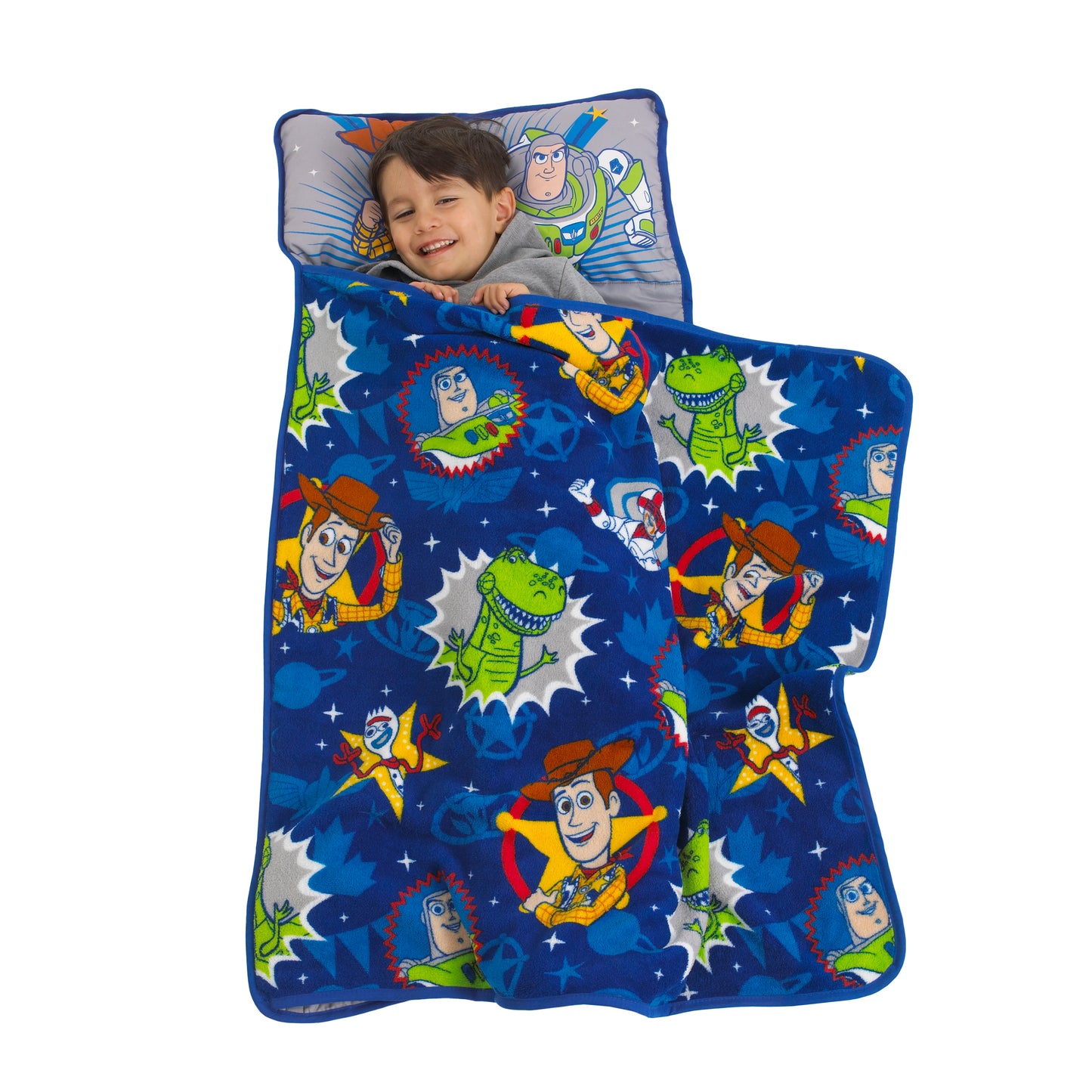 Disney Toy Story 4  - Blue, Green, Yellow, Grey Toys in Action Toddler Nap Mat