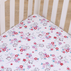 Disney Aristocats Pink, White, and Teal, Marie Super Soft Nursery Fitted Crib Sheet