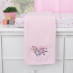 Disney Princess - Dare to Dream Super Soft Pink Heart Cinderella Coral Fleece Baby Blanket