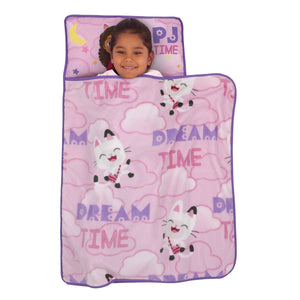 DreamWorks Gabby's Dollhouse Dream It Up Pink and Purple Pandy Paws Toddler Nap Mat