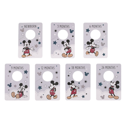 Disney Mickey Mouse Gray, Red, and Black, Nursery Baby Closet Dividers - Set of 7 Newborn to 24 Months