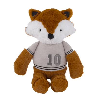 NoJo Team All Star Dark Orange and Ivory "Ace" The Plush Fox Stuffed Animal with Jersey