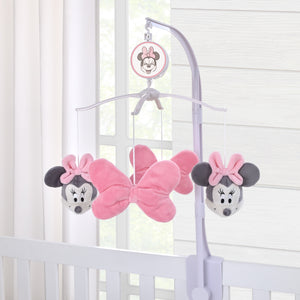 Disney Minnie Mouse Lovely Little Lady Pink Plush Bows Musical Mobile