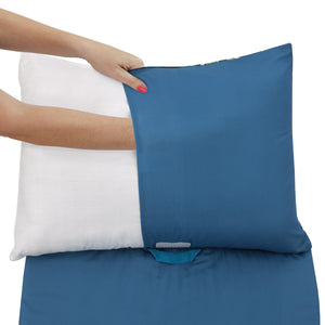 The Child Cutest in the Galaxy Blue, Green and Gray Grogu, Hover Pod, and Stars Deluxe Easy Fold Toddler Nap Mat