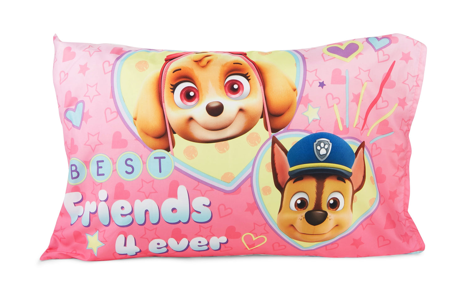 NoJo Paw Patrol Skye We're A Team 4 Piece Toddler Bed Set - Includes Comforter, Fitted Bottom Sheet, Flat Top Sheet, Reversible Pillowcase