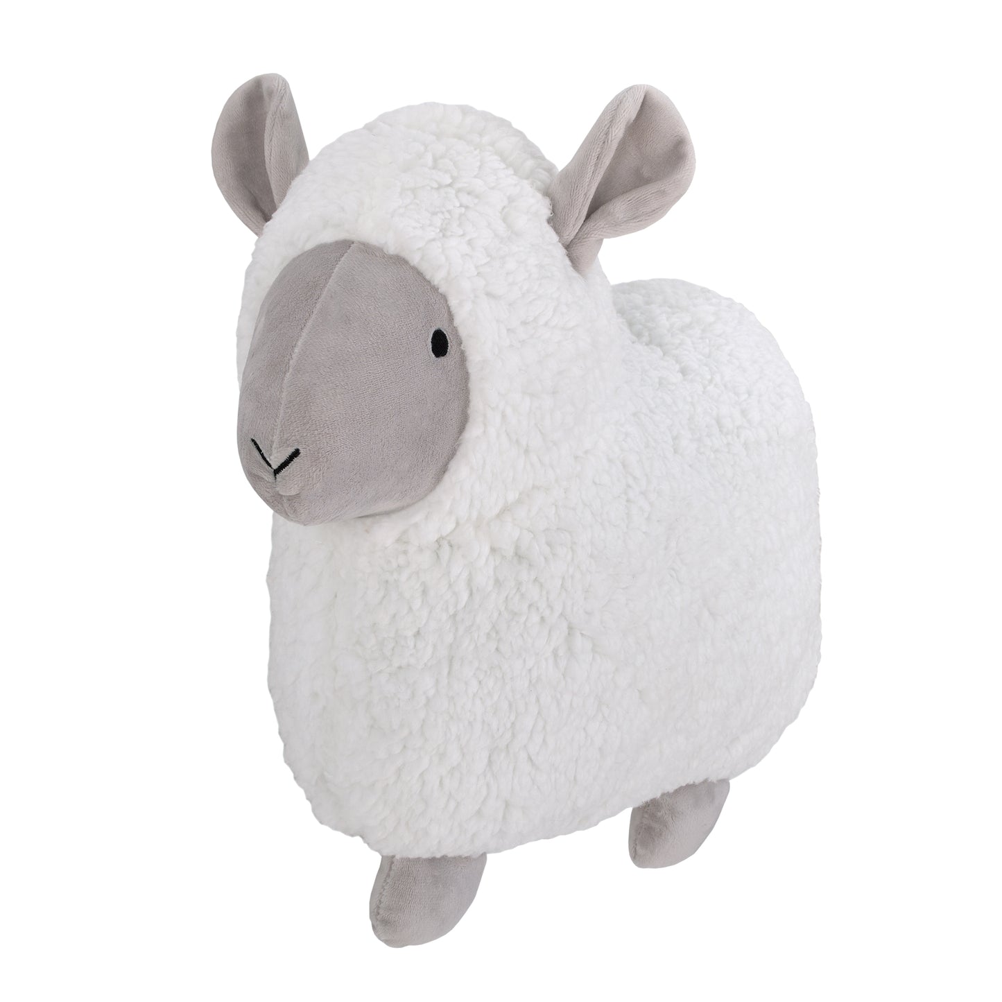 NoJo Together is Better White Plush Decorative Character Lamb Shaped Pillow