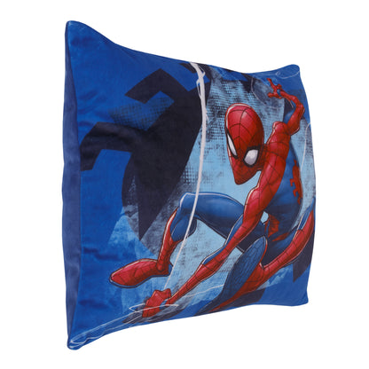Marvel Spiderman to the Rescue Blue and Red Plush Toddler Pillow