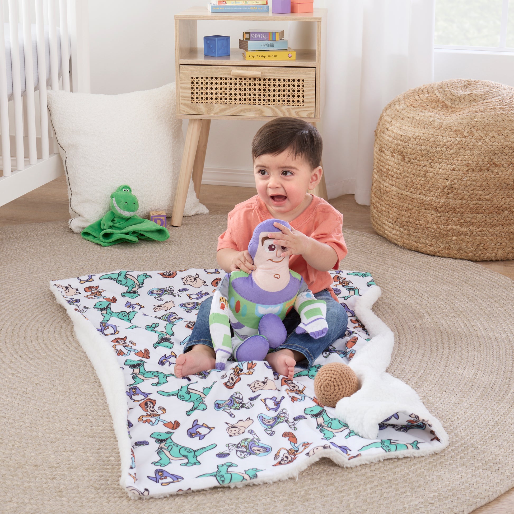 NoJo Disney Toy Story Play All Day Buzz Lightyear Plush Character - Green, Purple, and White