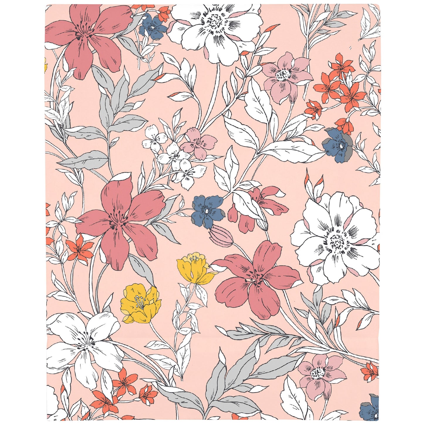 NoJo Happy Pink and White Floral Super Soft Fitted Mini Crib Sheet