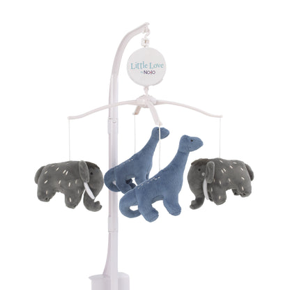 Little Love by NoJo Modern Roaming - Woolly Mammoth and Dinosaurs Blue and Grey Musical Mobile