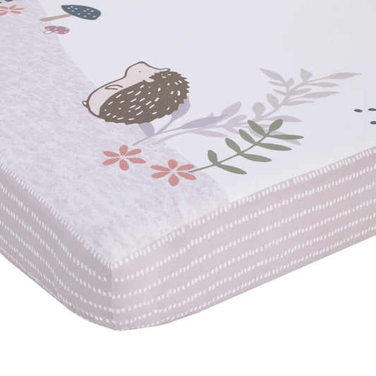 Ever & Ever Woodland Gray, White, Tan, and Gold Rainbow Follow Your Dreams 100% Cotton Nursery Photo Op Fitted Crib Sheet