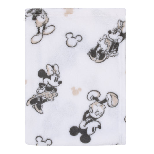 Mickey and Minnie Mouse Black and White Super Soft Baby Blanket