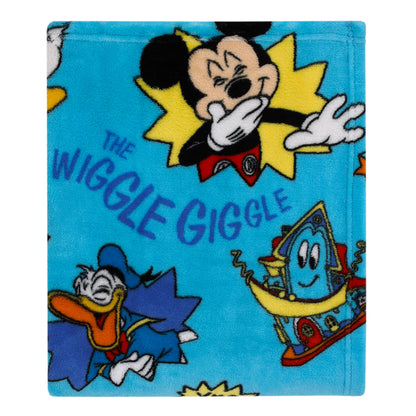 Disney Mickey Mouse Funhouse Crew Blue, Red and Yellow, Funny, and Donald Duck "Laugh It Up" Super Soft Toddler Blanket