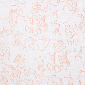 Disney Winnie the Pooh Yellow, Aqua, and White 3 Piece Muslin Swaddle Baby Blanket Set
