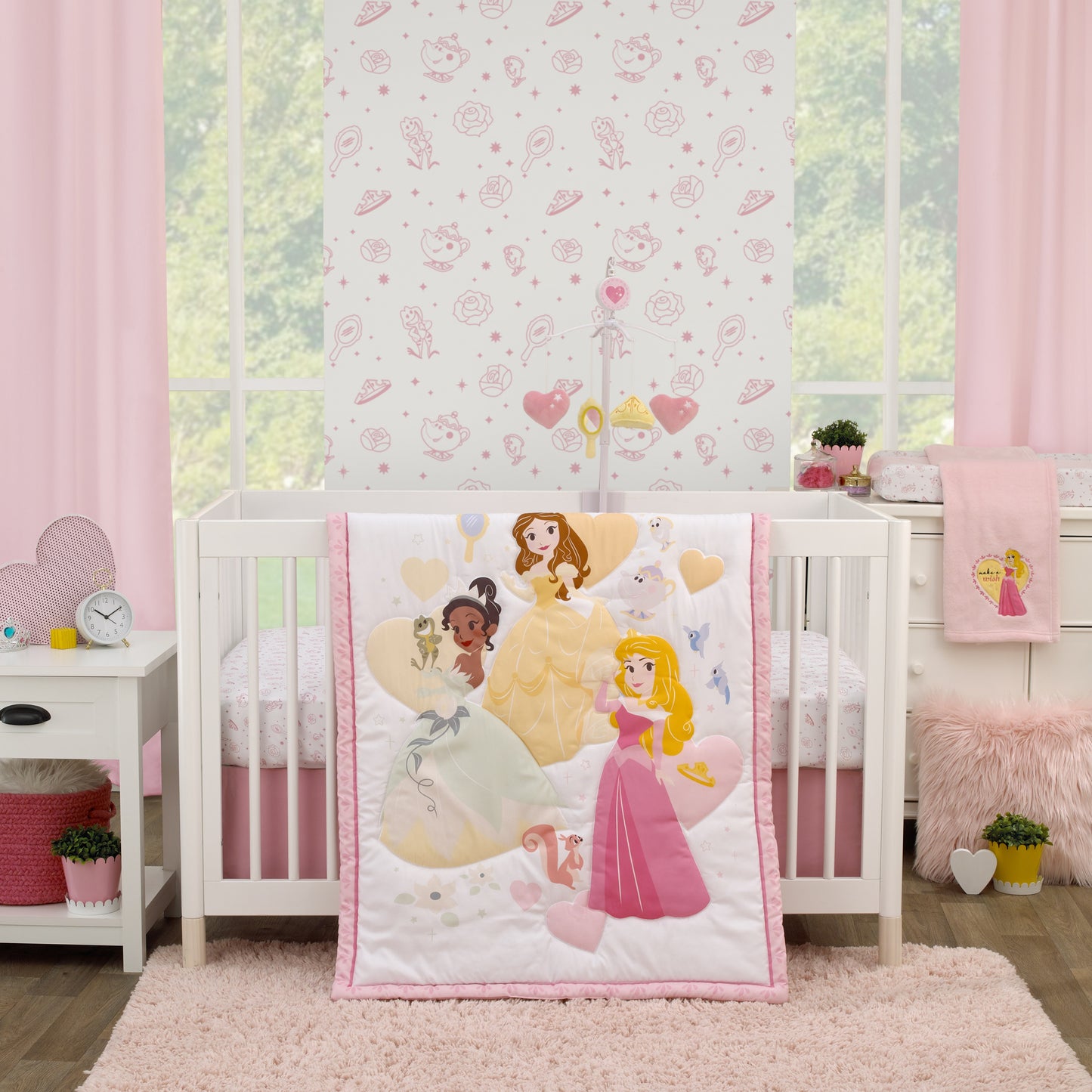 Disney Make A Wish Princess Pink Heart Aurora Super Soft Baby Blanket