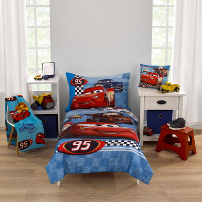Disney Cars Radiator Springs Blue and Red Lightning McQueen and Tow-Mater Super Soft Toddler Blanket