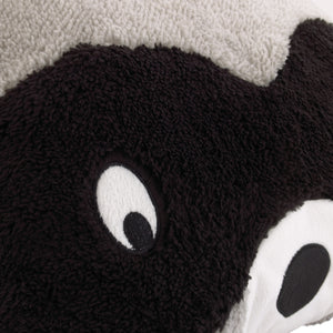 Raccoon Shaped Gray, Black and White Plush Sherpa Decorative Pillow