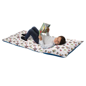 Disney Mickey Mouse Funhouse Crew Blue, Red and Yellow, Funny,  Donald Duck, Goofy and Pluto Deluxe Easy Fold Toddler Nap Mat