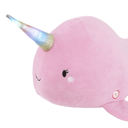 Little Love by NoJo Pink Narwhal Lighted Metallic Horn Plush Stuffed Animal