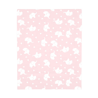 NoJo Super Soft Pink and White Elephant Fitted Mini Crib Sheet