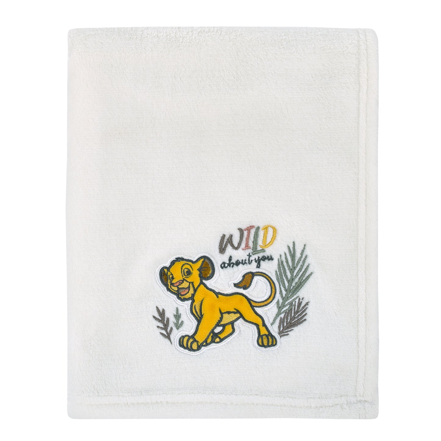 Disney Lion King - Wild About You Ivory Simba Super Soft Baby Blanket with Applique