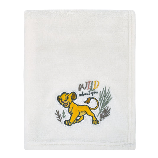 Lion King - Wild About You Ivory Simba Super Soft Baby Blanket with Applique